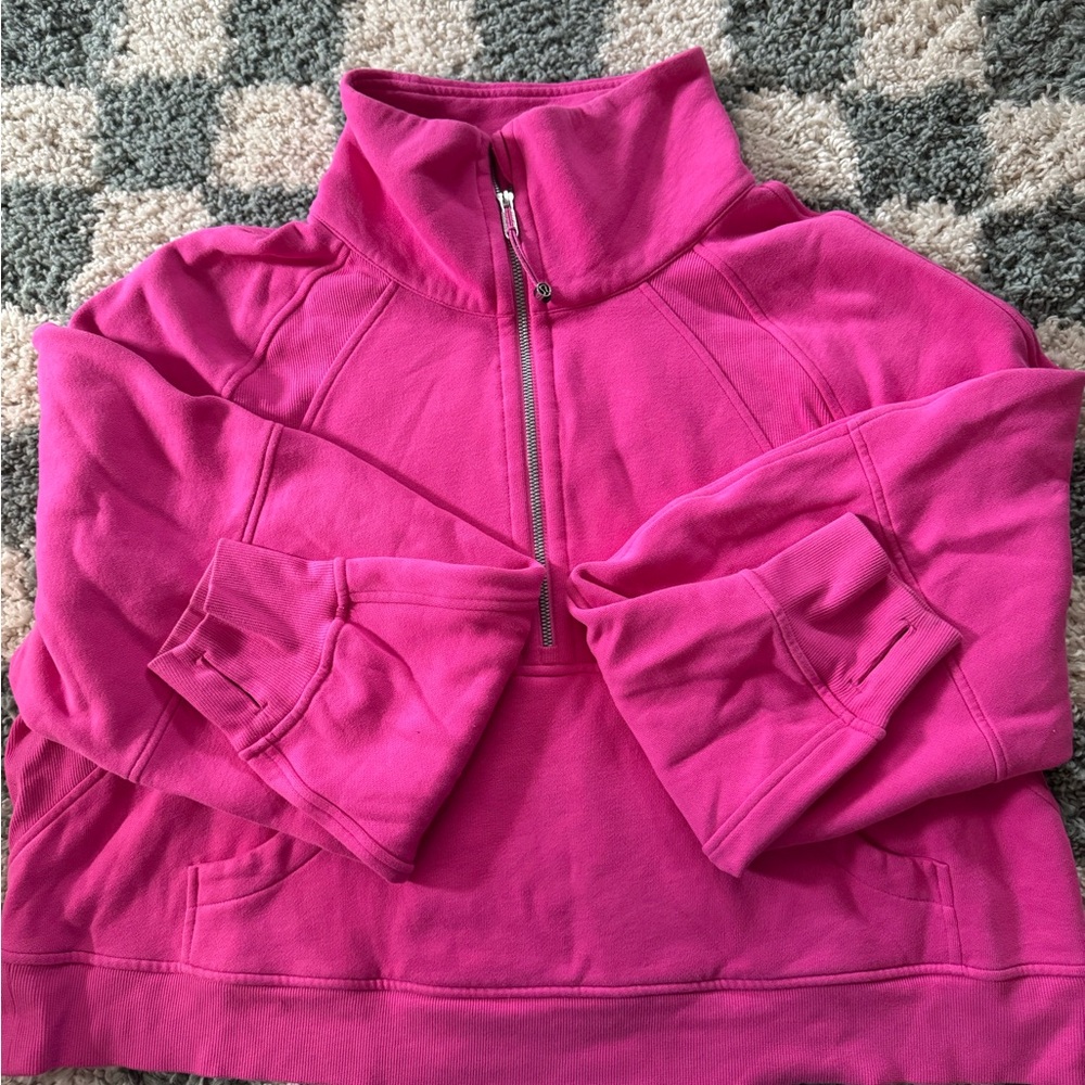 Lululemon Oversized Sonic Pink Half Zip Scuba